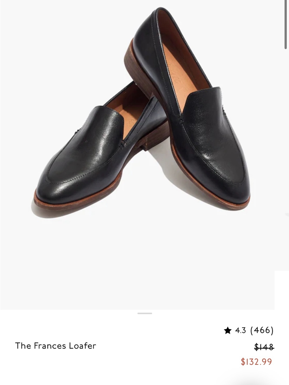 EUC Madewell Frances Loafer in Leather